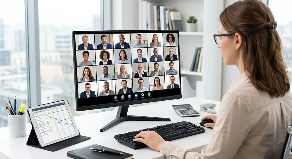Professional attending a virtual ACRA training session